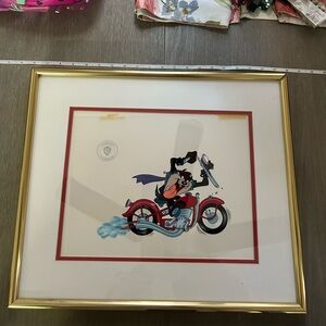 1993 Warner Bros. Taz on a Motorcycle Animation Cel